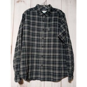 Columbia Shirt Men's Medium Gray Blue Button‎ Front Long Sleeve